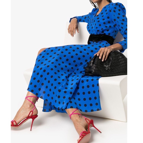 rixo Dresses & Skirts - RIXO ELODIE BLUE BLACK Long sleeve midi dress Sz S